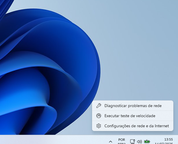 Acessando configurações de rede do Windows