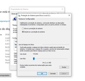 Ativando proteção do sistema