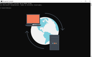 imagem do CMD com uma imagem representativa de um servidor DNS na frente