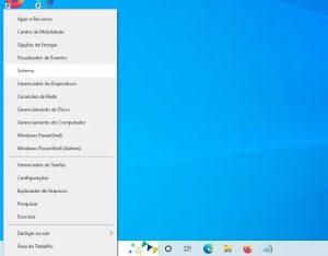 acessando configurações do sistema