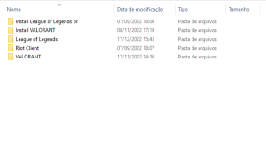 Pasta da Riot Games no Windows