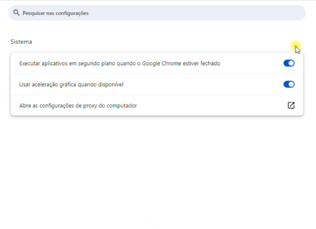 Desativar aplicativos em segundo plano no Chrome