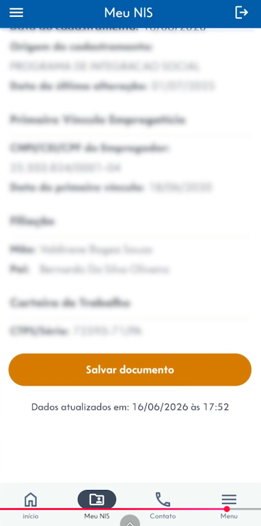 Salvar comprovante de PIS