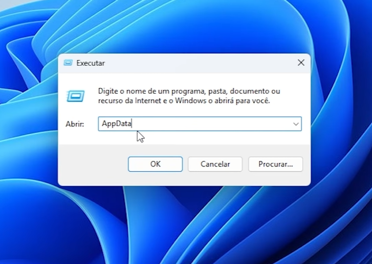 Abrir Executar e digitar Appdata