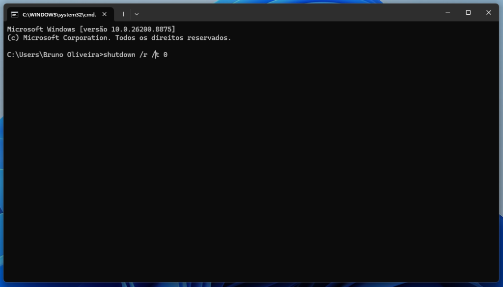 Comando para desligar o PC pelo CMD